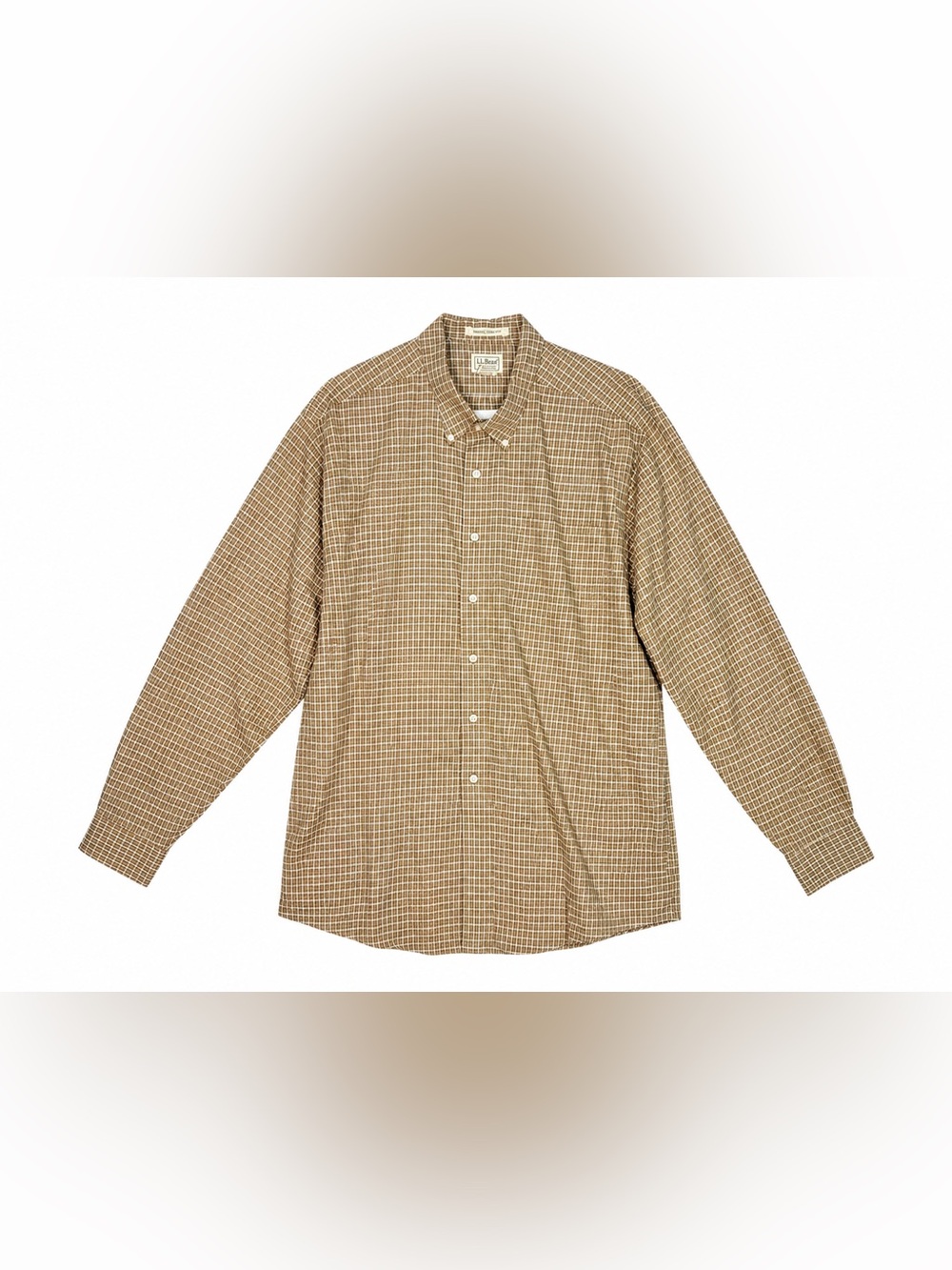 L.L. Bean Brown Check Button-Down Shirt Wrinkle Resistant